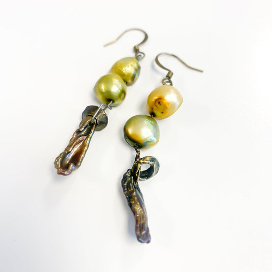 Freshwater Lemon Pearl Drop Earrings